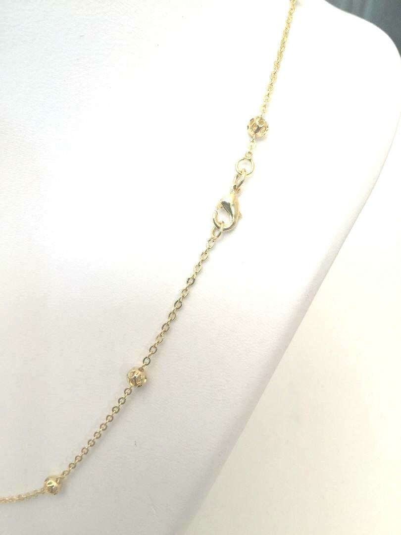 14K GOLD PLATED ANCHOR 030 18" WITH FILIGREE BALLS J425