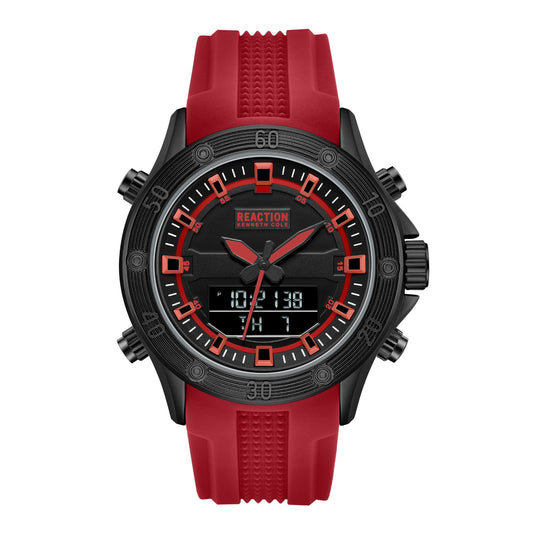 Kenneth Cole Reaction Men's Analog Digital Watch Silicone Strap KRWGP7004804