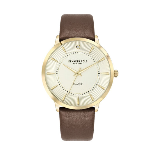 Kenneth Cole New York Men's Watch With Diamond and Leather Band KCWGA2653003