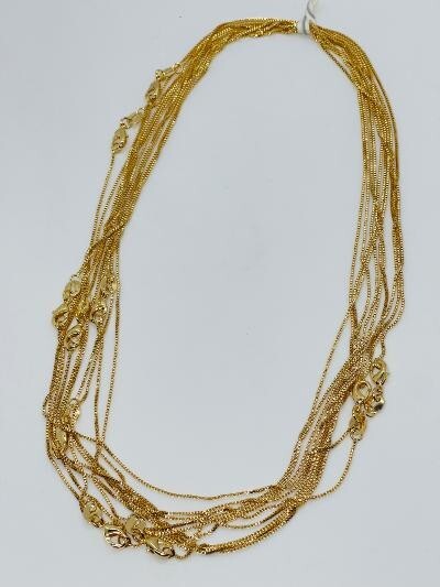 14K GOLD PLATED BOX 015 / 20 INCH CHAIN LOT OF 10 PIECES