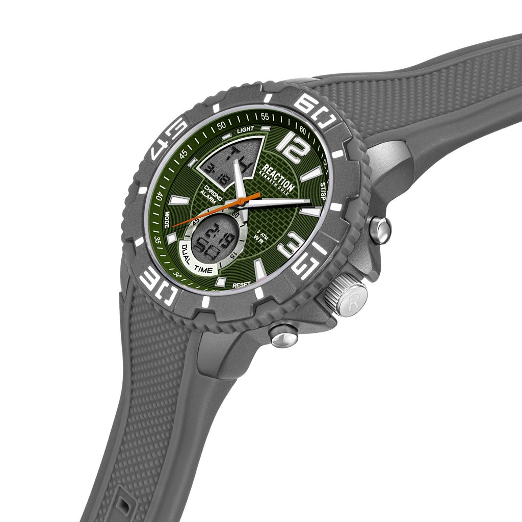 Kenneth Cole Reaction Men's Analog Digital Watch Silicone Strap KRWGP7005705