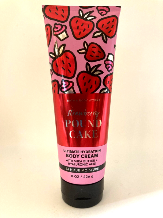 Bath and Body Works Strawberry Pound Cake Ultimate Hydration Body Cream 8 oz