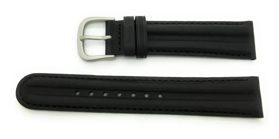 22mm MS890 Hadley Roma Brown Waterproof Genuine Leather Watch Band Twin Pad