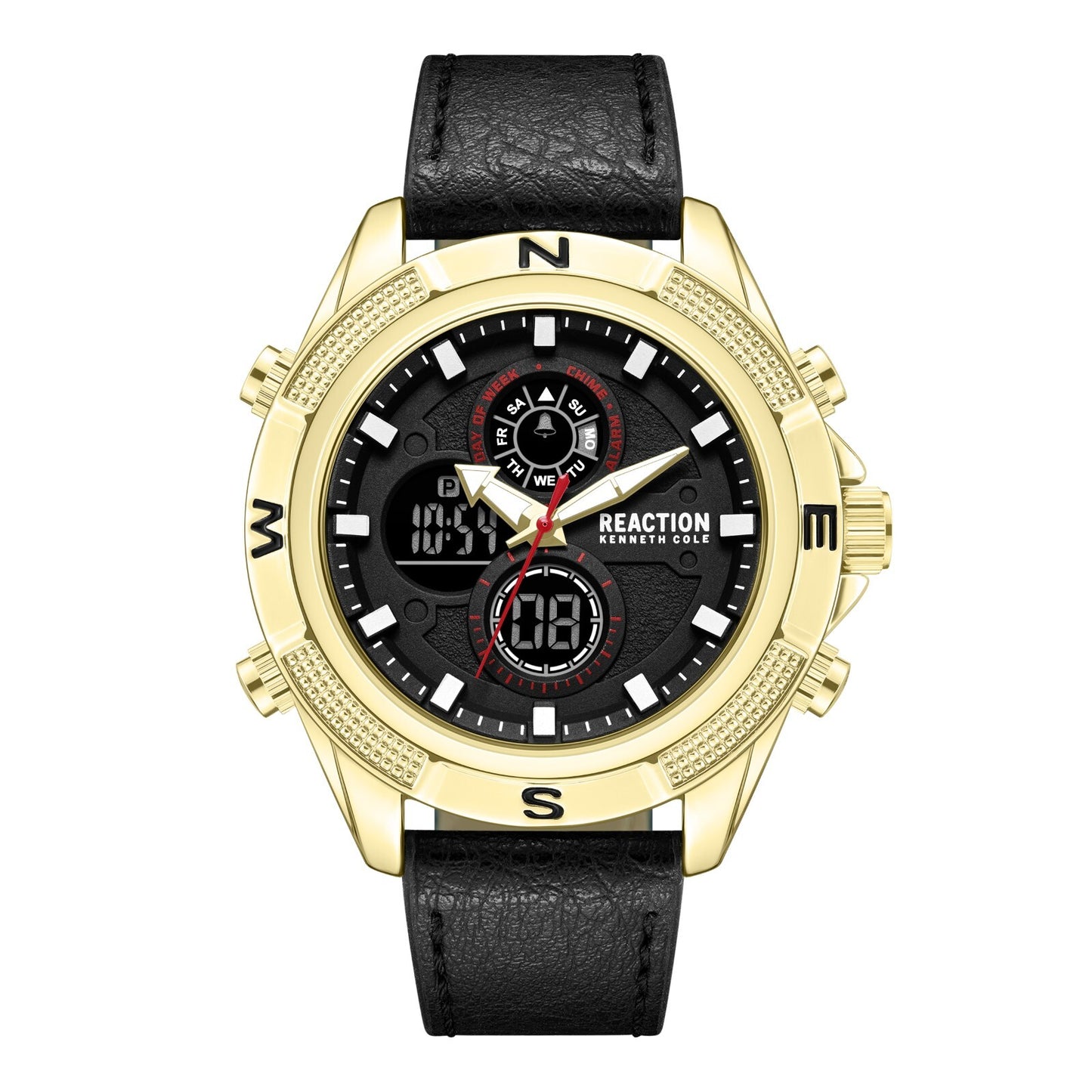 Kenneth Cole Reaction Men's Analog Digital Watch Leather Strap KRWGD7006104