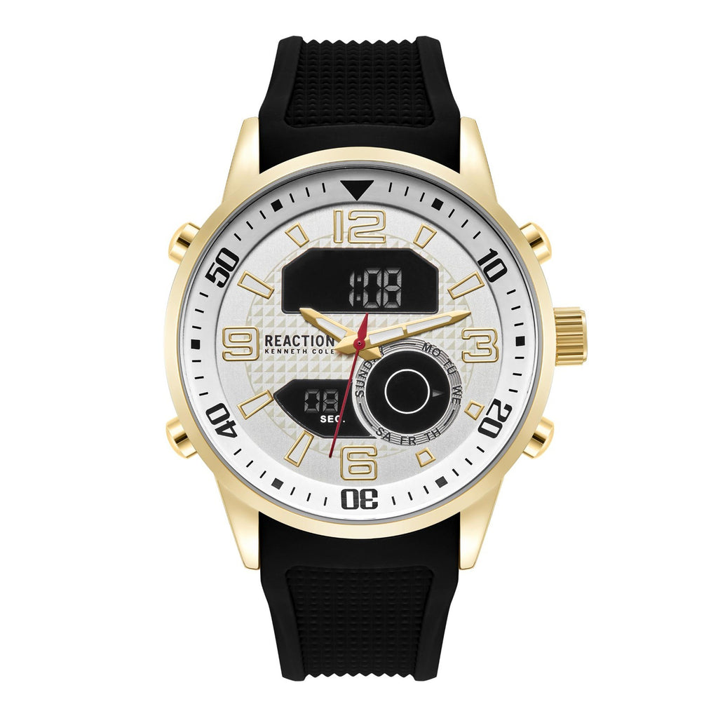 Kenneth Cole Reaction Men's Analog Digital Watch Silicone Strap KRWGP2187902