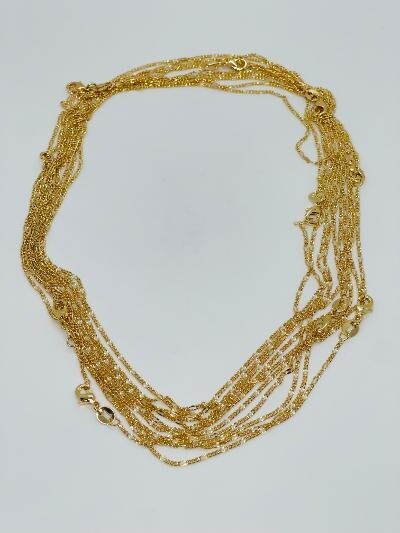 14K GOLD PLATED CUBAN 040 3+1 / 18 INCH CHAIN LOT OF 10 PIECES