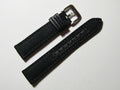 20mm Hadley-Roma MS848 Mens Black Genuine Nylon and Leather Watch Band Strap