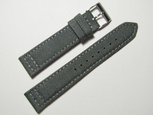 20mm Hadley-Roma MS850 Mens Grey Cordura Canvas Watch Band Strap