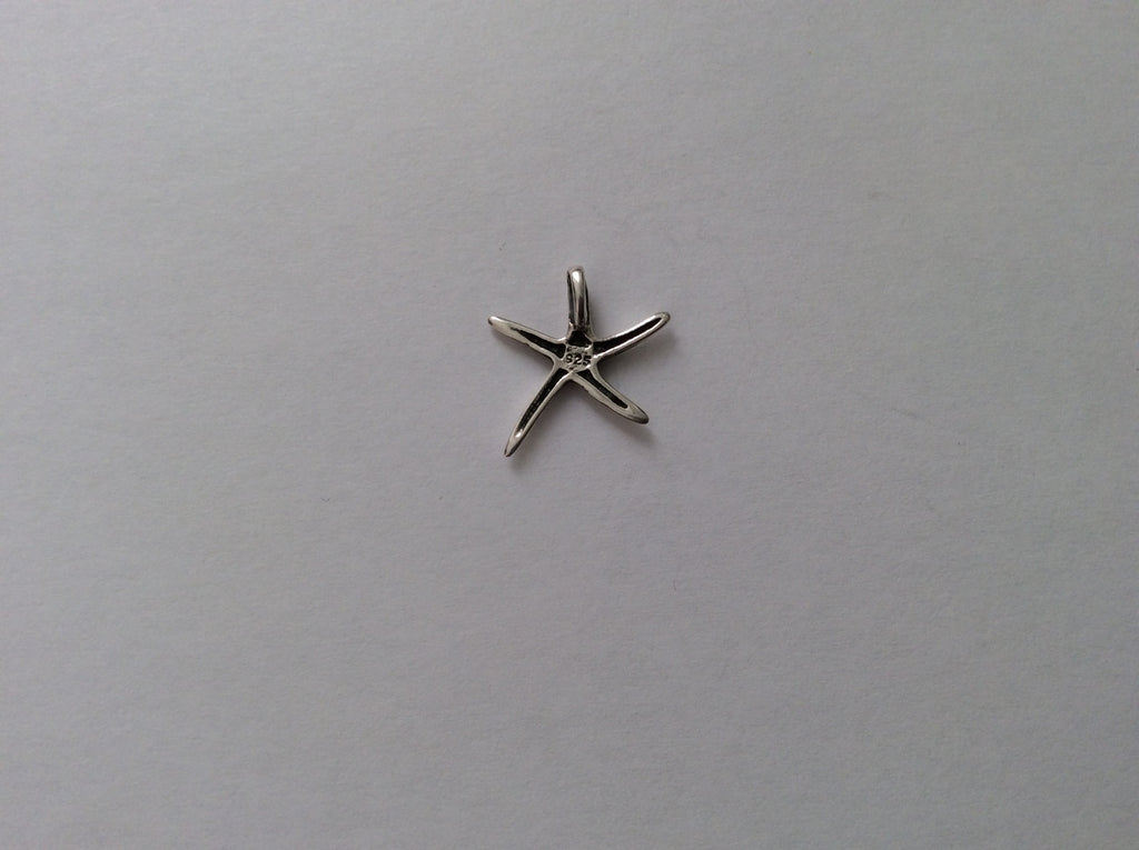 .925 Sterling Silver Small Starfish Pendant J52