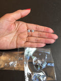 .925 STERLING SILVER CUBIC ZIRCONIUM 7 MM STUD SUPERIOR SET LOT OF 5 PAIRS J 321