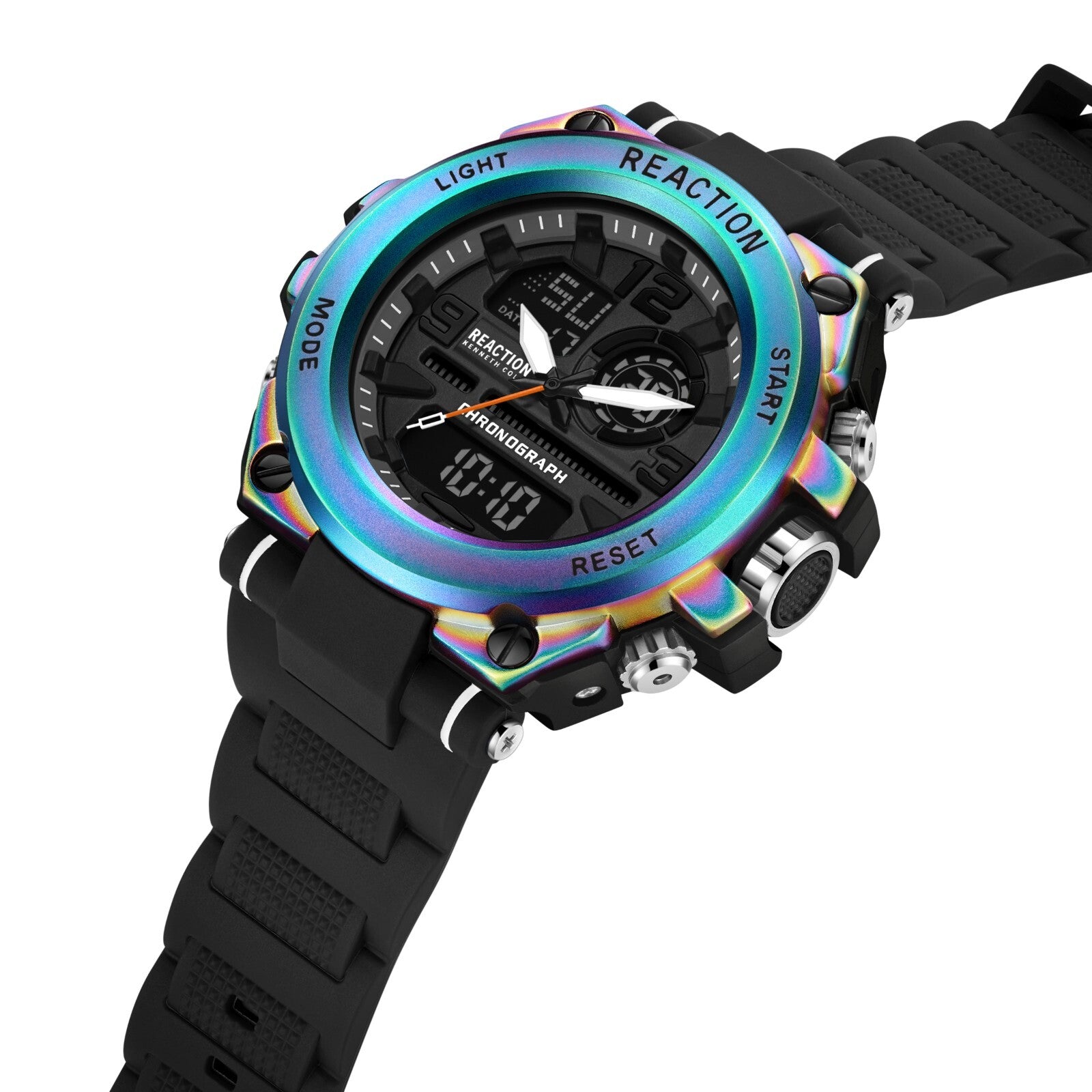 Kenneth Cole Reaction Mens Analog Digital Watch With Silicone Strap KRWGP9008104