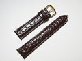 19mm Hadley-Roma Crocodile Embossed Brown Leather Watch Band Strap MS717