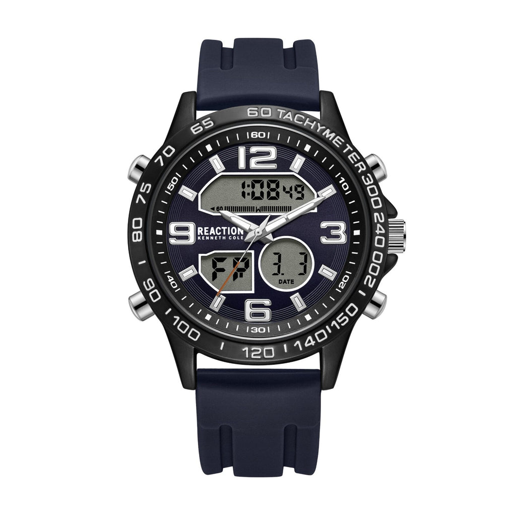 Kenneth Cole Reaction Mens Analog Digital Watch With Silicone Strap KRWGP2184202