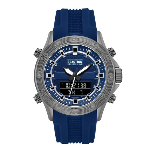 Kenneth Cole Reaction Men's Analog Digital Watch Silicone Strap KRWGP7004801