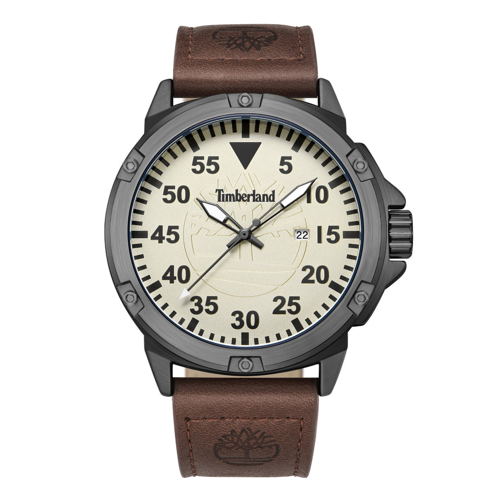 Timberland Men's Analog Watch With Date Indicator With Leather Band TDWGB9002802