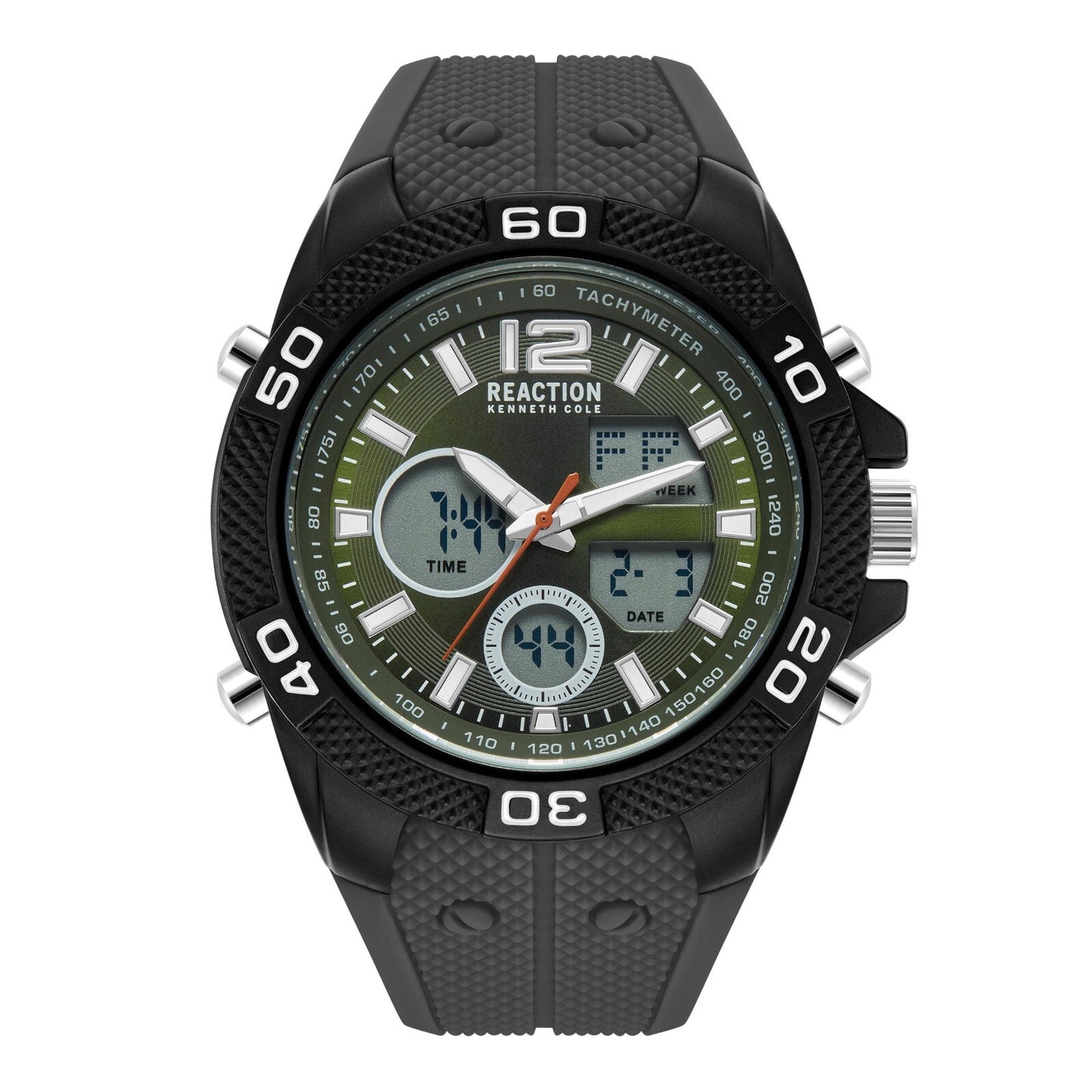 Kenneth Cole Reaction Men's Analog Digital Watch Silicone Strap KRWGP2188704
