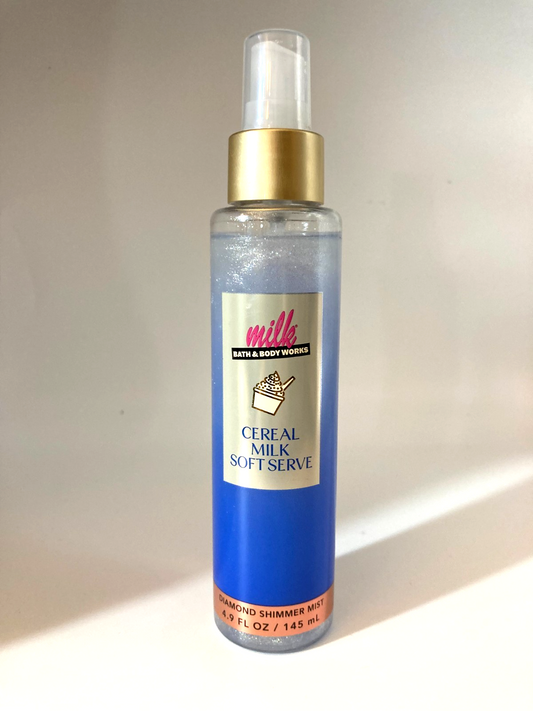 Bath & Body Works Cereal Milk Soft Serve Diamond Shimmer Mist 4.9oz NEW