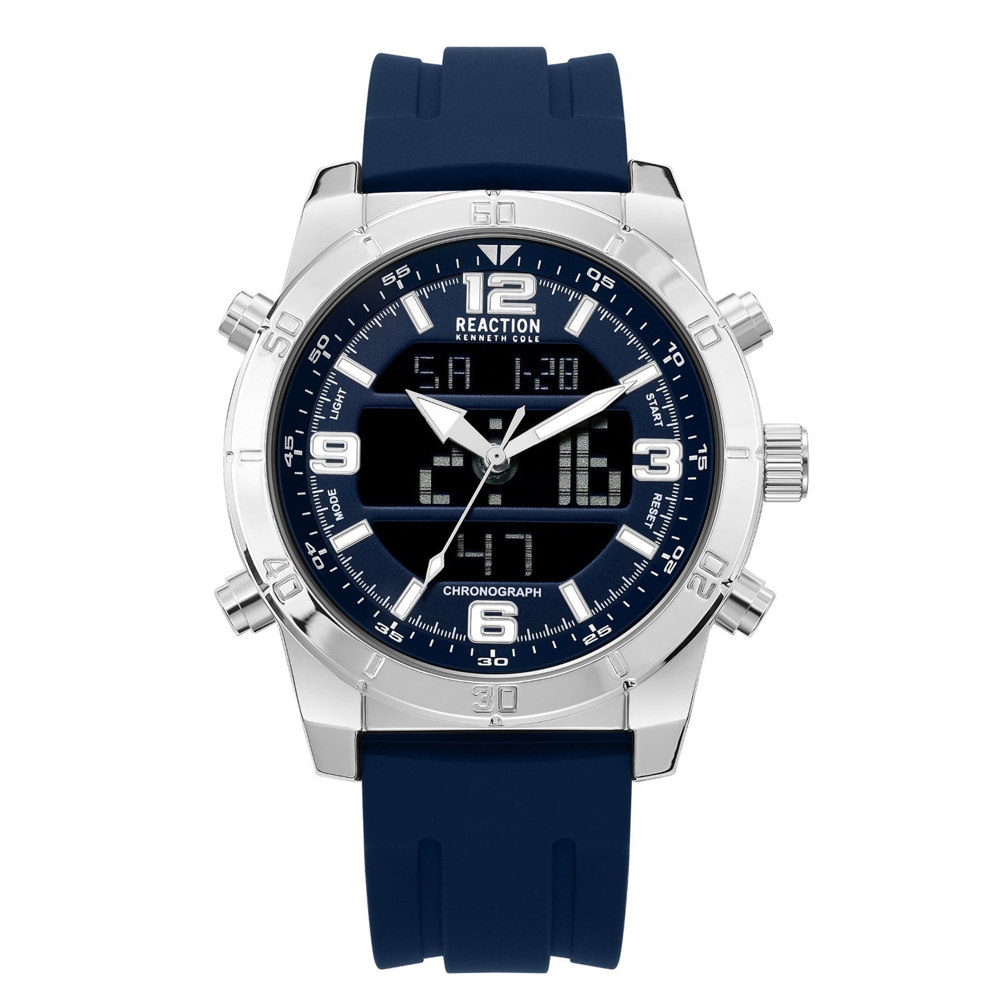 Kenneth Cole Reaction Men's Analog Digital Watch Silicone Strap KRWGP2183502