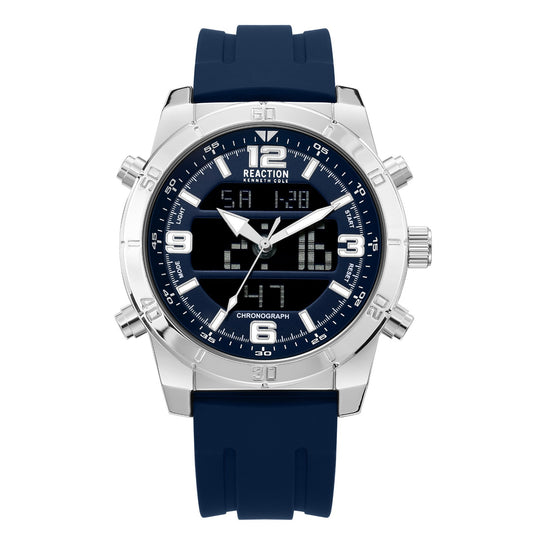 Kenneth Cole Reaction Men's Analog Digital Watch Silicone Strap KRWGP2183502