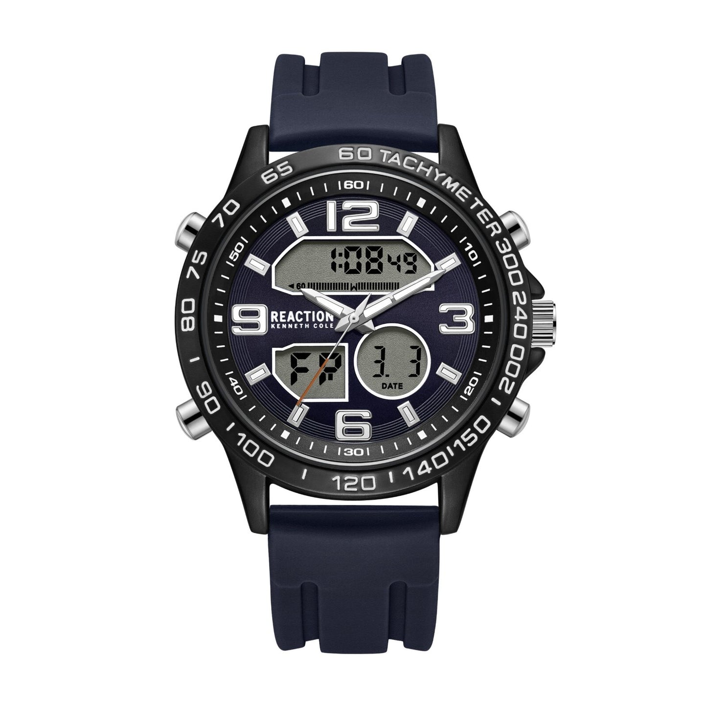 Kenneth Cole Reaction Mens Analog Digital Watch With Silicone Strap KRWGP2184202