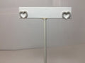 .925 STERLING SILVER OPEN HEART DESIGN STUD EARRINGS W/ MICRO PAVE WHITE CZ J257