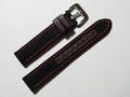 22mm Hadley-Roma MS848 Mens Red Genuine Nylon and Leather Watch Band Strap