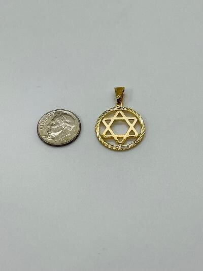 14K GOLD PLATED PENDANT STAR OF WITH HIGH POLISHED FINISH & BALE FOR CHAIN SP20