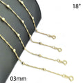 14K GOLD PLATED 18" SINGAPORE WITH 3 MM BALLS CHAIN NECKLACE M492