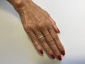 .925 STERLING SILVER PLATED 2MM WIDE BAND RING WITH CZ ALL AROUND J201