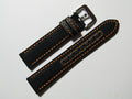 20mm Hadley-Roma MS848 Mens Orange Genuine Nylon and Leather Watch Band Strap