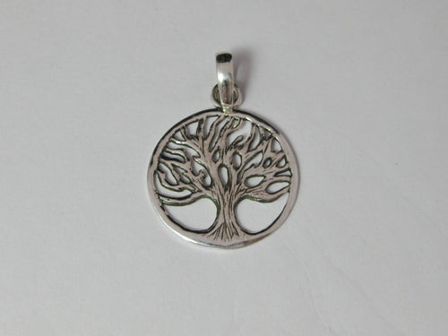 .925 STERLING SILVER PENDANT TREE OF LIFE DESIGN WITH ANTIQUE FINISH J82
