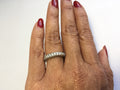 .925 STERLING SILVER PLATED 4MM BAND RING WITH MICRO PAVE CZ J185