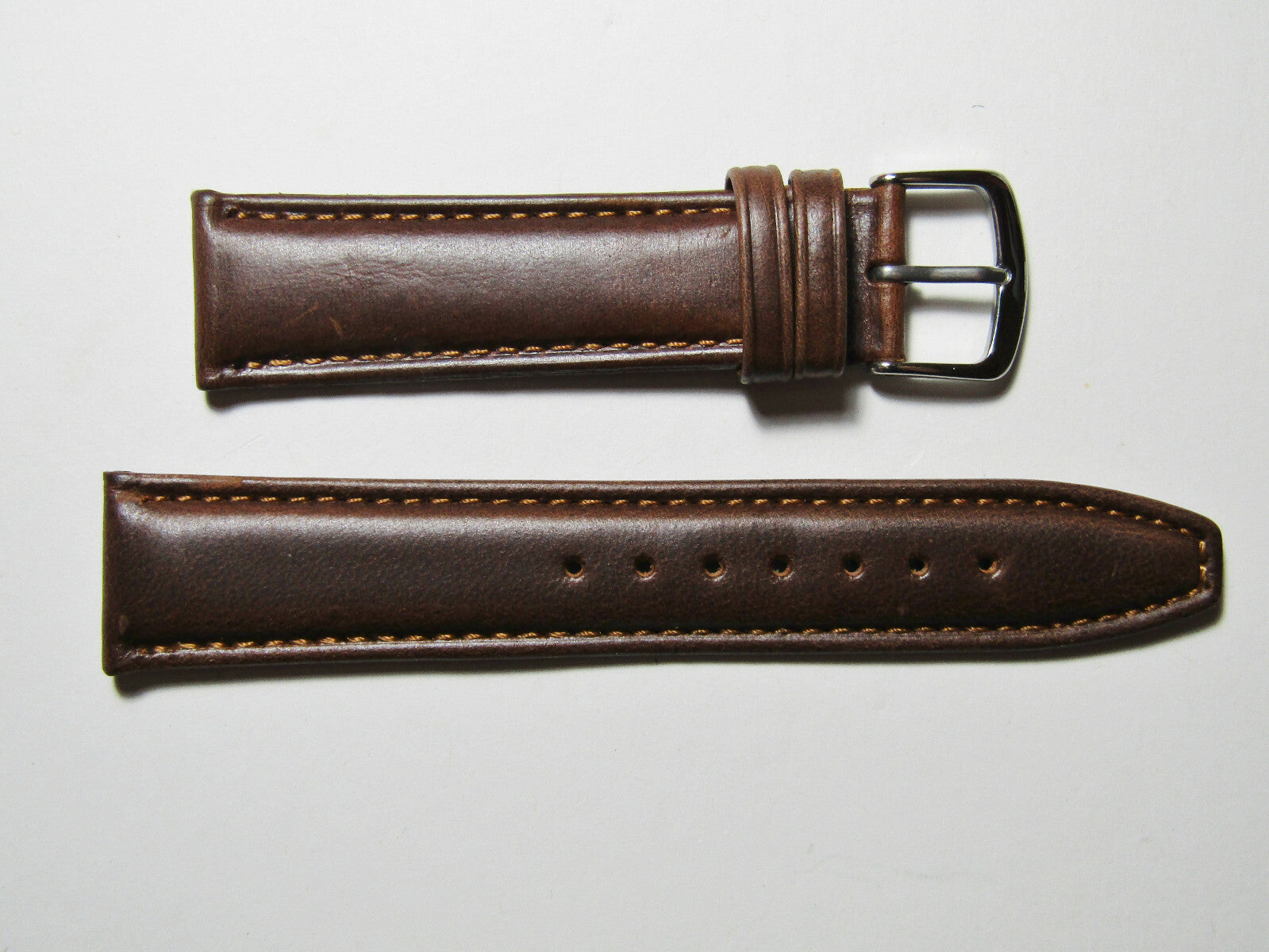 16mm Hadley-Roma MS881 Mens Brown Oil-Tan Smooth Padded Leather Watch Band Strap