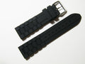 22mm Hadley-Roma MS3344 Black Silicone Rubber Dive Watch Band Strap