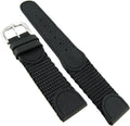 18mm MS866 Black Hadley-Roma Mens Leather & Nylon Army Watch Band Strap Military