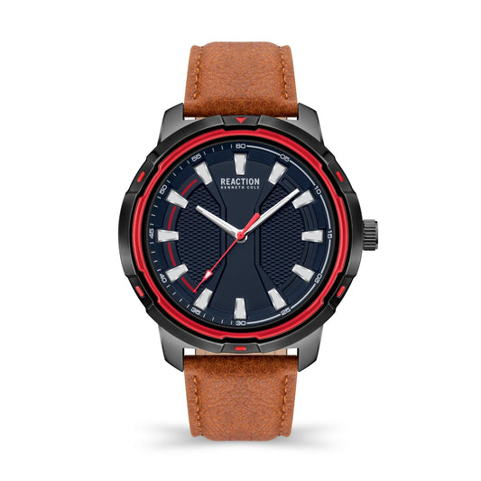 Kenneth Cole Reaction Men's Analog Watch Leather Strap KRWGA2178203