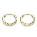 14K GOLD PLATED SMALL 14.5 MM HUGGIE HOOP WITH HIGH POLISHED FINISH M325