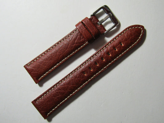 24mm Hadley-Roma MS906 Mens Tan Leather Watch Band Strap