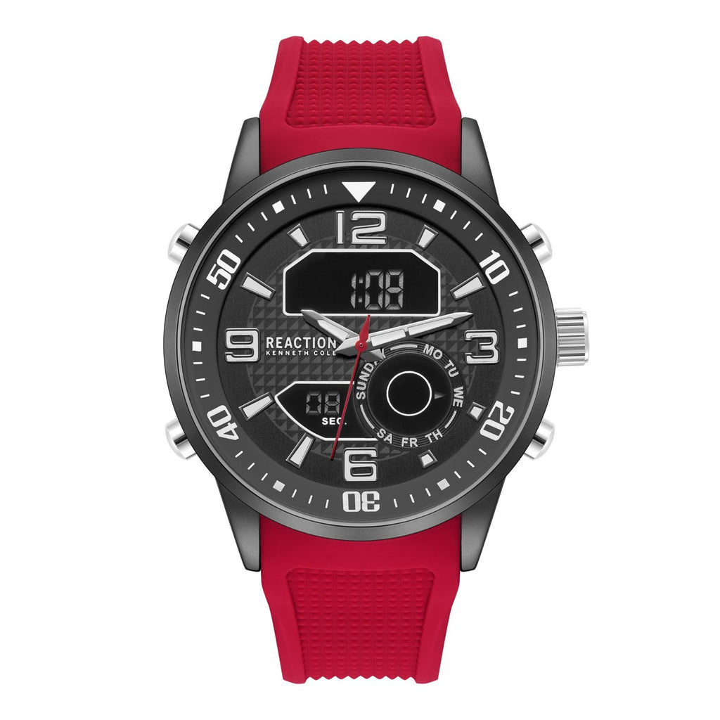 Kenneth Cole Reaction Men's Analog Digital Watch Silicone Strap KRWGP2183404