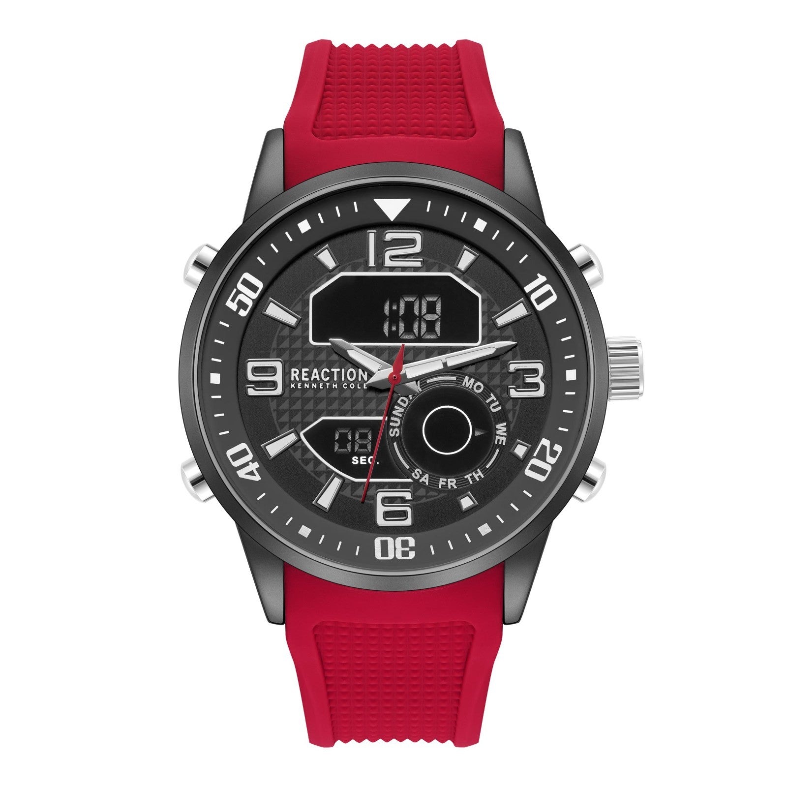 Kenneth Cole Reaction Men's Analog Digital Watch Silicone Strap KRWGP2183404