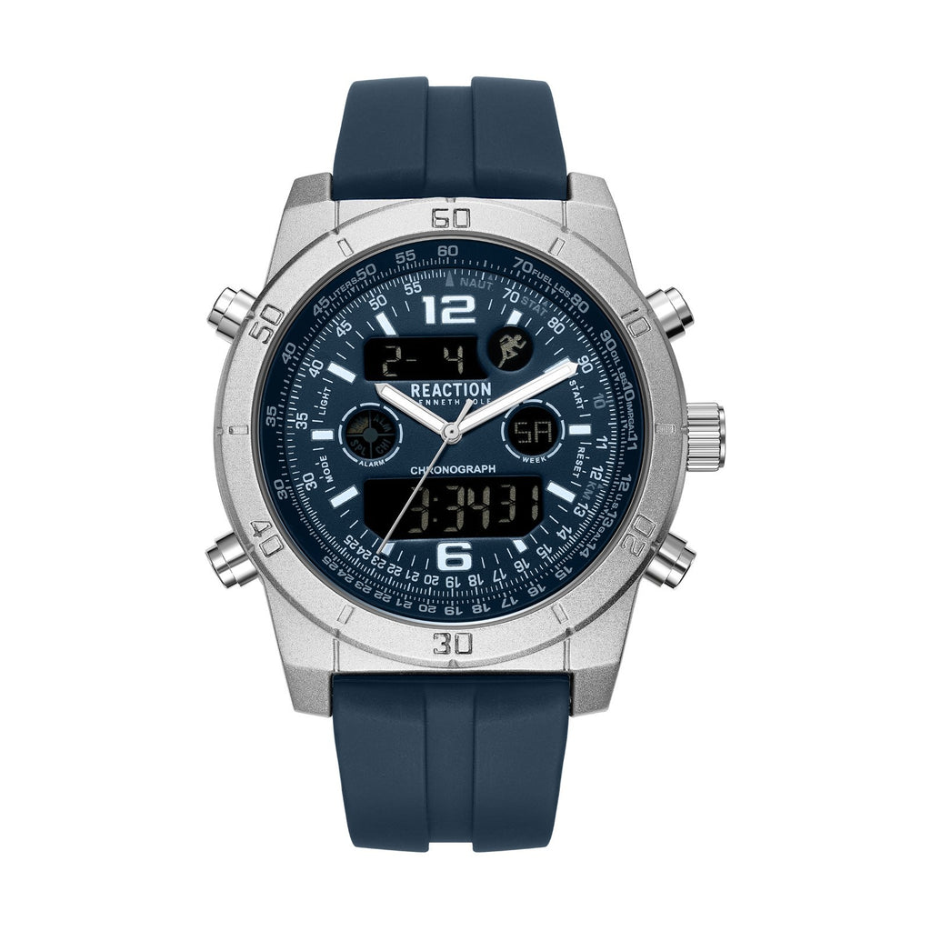 Kenneth Cole Reaction Men's Analog Digital Watch Silicone Strap KRWGP2183402