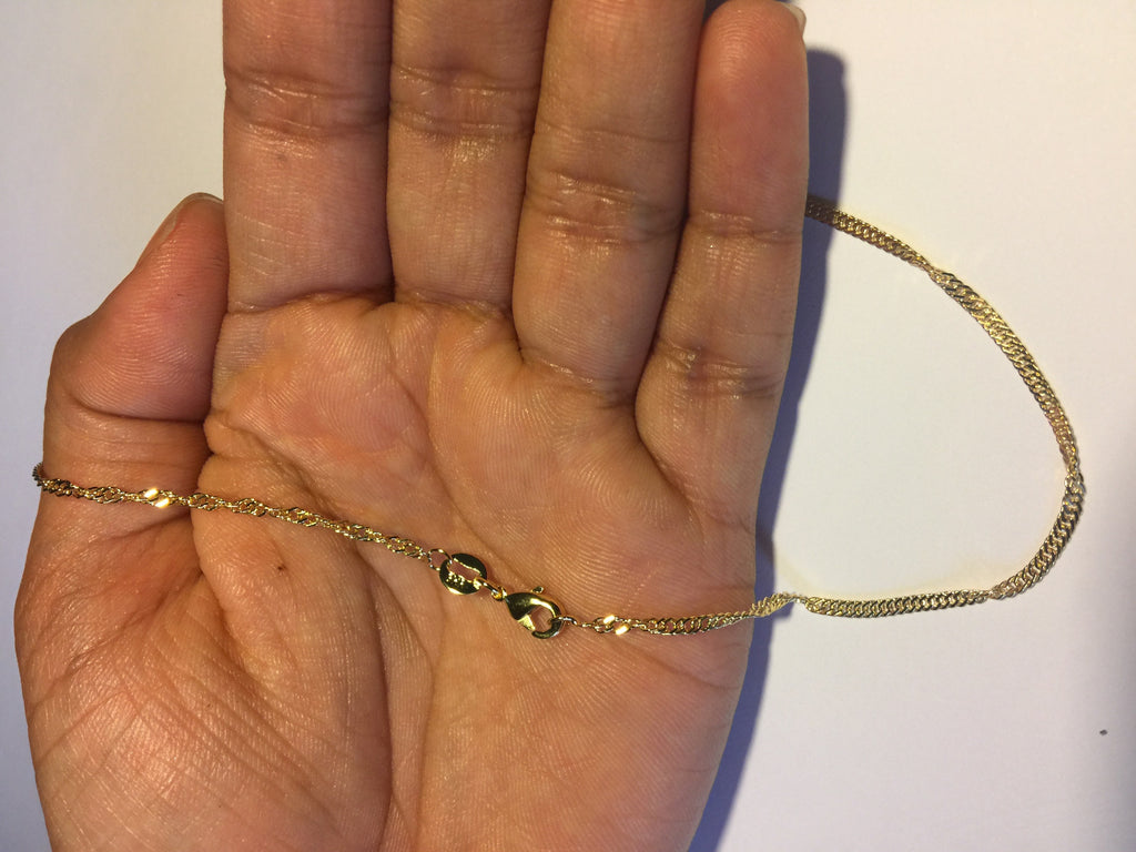 14K GOLD PLATED SINGAPORE 035/ 18 INCH CHAIN J270