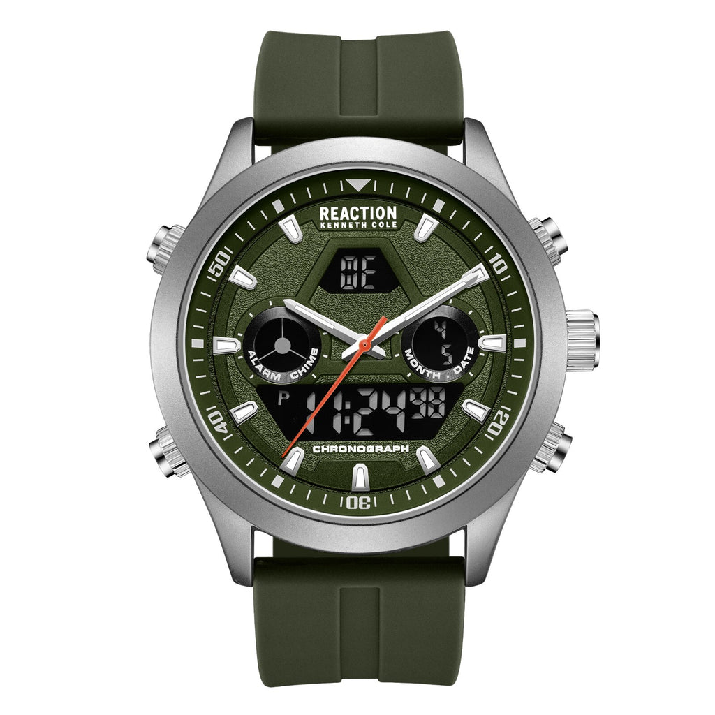 Kenneth Cole Reaction Mens Analog Digital Watch With Silicone Strap KRWGP7005901