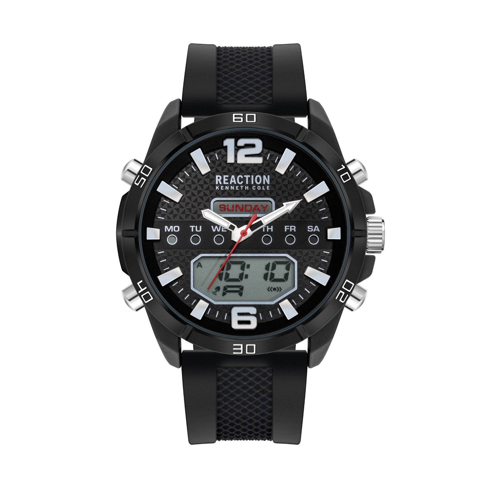 Kenneth Cole Reaction Men's Analog Digital Watch Silicone Strap KRWGP2651701