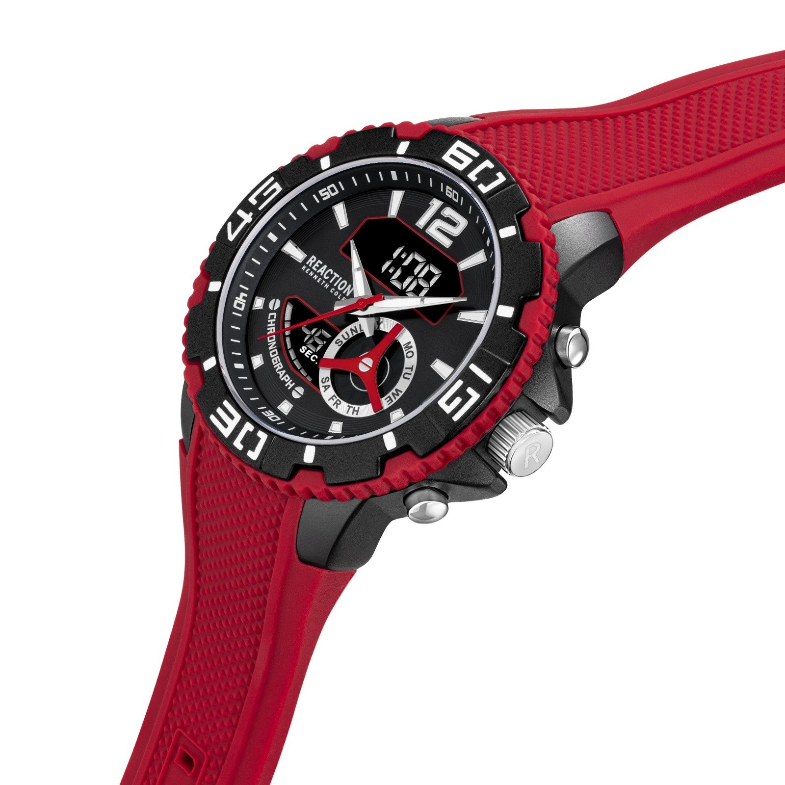 Kenneth Cole Reaction Men's Analog Digital Watch Silicone Strap KRWGP7005801
