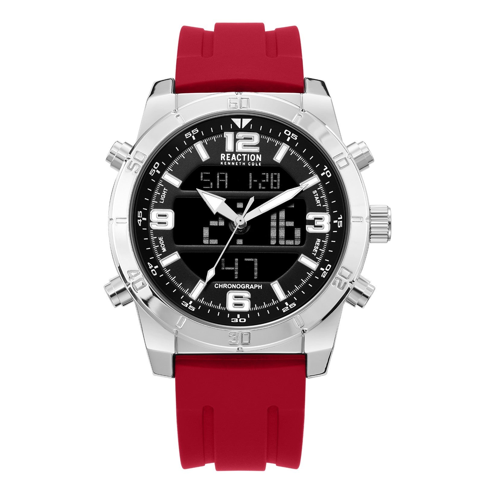 Kenneth Cole Reaction Men's Analog Digital Watch Silicone Strap KRWGP2183509