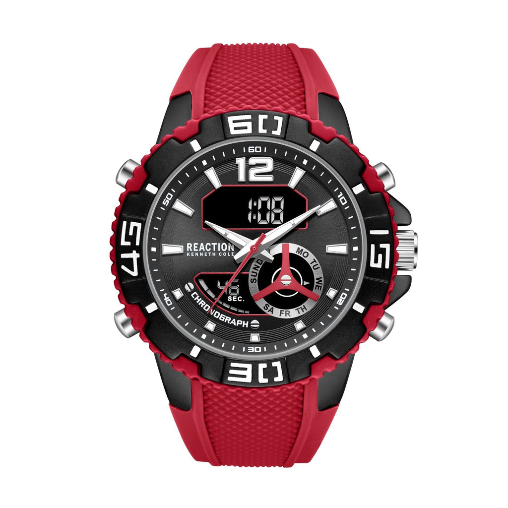Kenneth Cole Reaction Men's Analog Digital Watch Silicone Strap KRWGP7005801