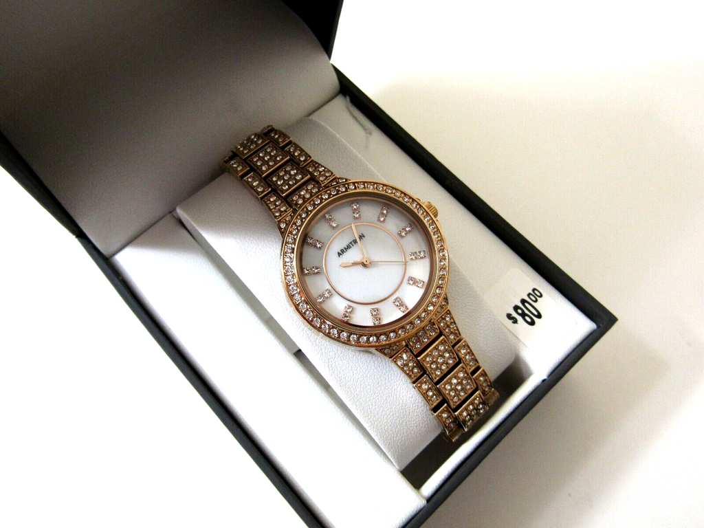 Armitron Women's Genuine Crystal Accented Bracelet Watch 75/5317AMPRG