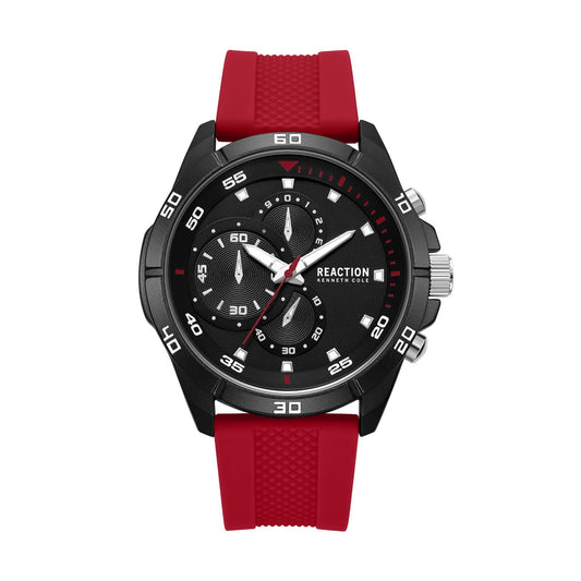 Kenneth Cole Reaction Men's Analog Watch With Red Silicone Strap KRWGM2170004