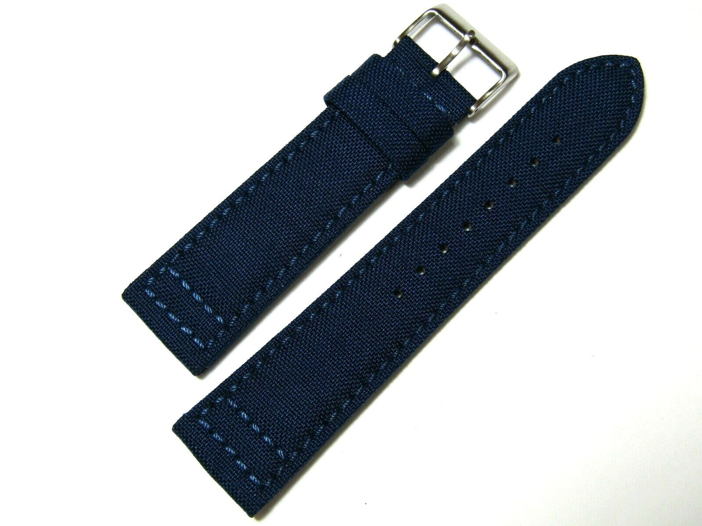 22mm Hadley-Roma MS850 Mens Navy Blue Cordura Canvas Watch Band Strap